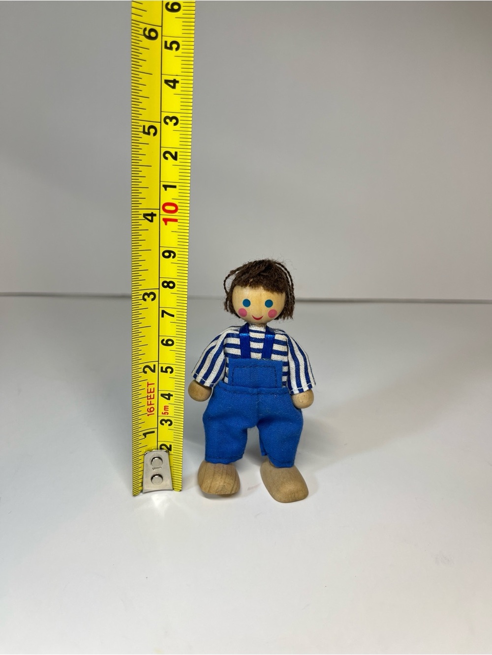Melissa & Doug Wooden Blue Doll Key House Replacement Figure Toy Boy Overalls - Picture 9 of 9